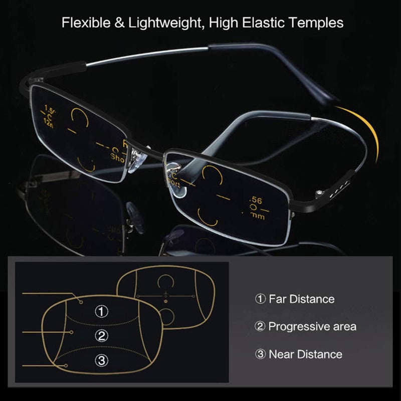 MIRYEA Progressive Multifocus Reading Glasses Blue Light Blocking Computer Readers - Image 2